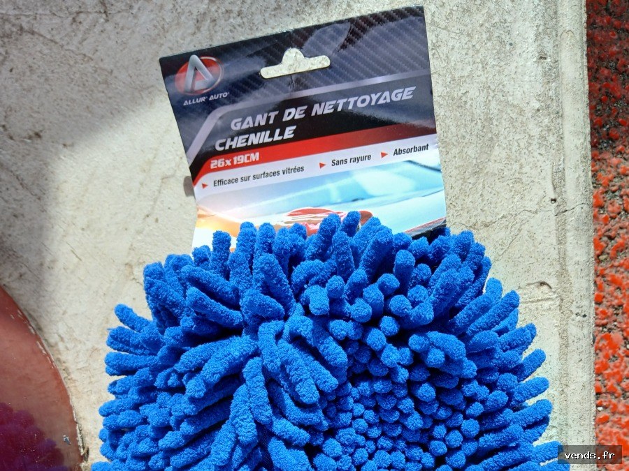 Gant de Nettoyage Chenille Auto 26x19cm - Allur'Auto - Neuf sous emballage