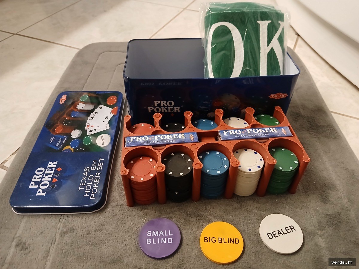 Coffret Pro Poker Texas Hold'em - Jeu complet avec jetons et tapis