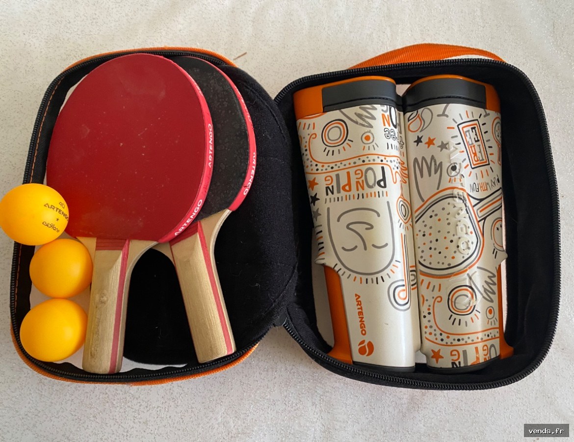 Coffret ping-pong Artengo complet 2 raquettes + filet + 3 balles
