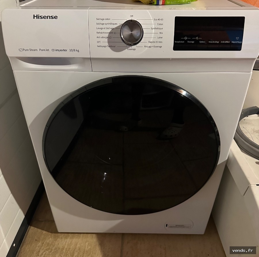 Lave-linge séchant Hisense 10/6 kg Pure Steam Inverter